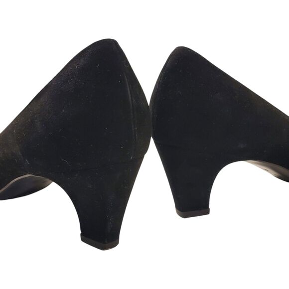 Vintage BRUNO MAGLI Shoes Womens 8.5 Black Velvet Pumps Bow Casual Formal A4729 - Picture 7 of 14